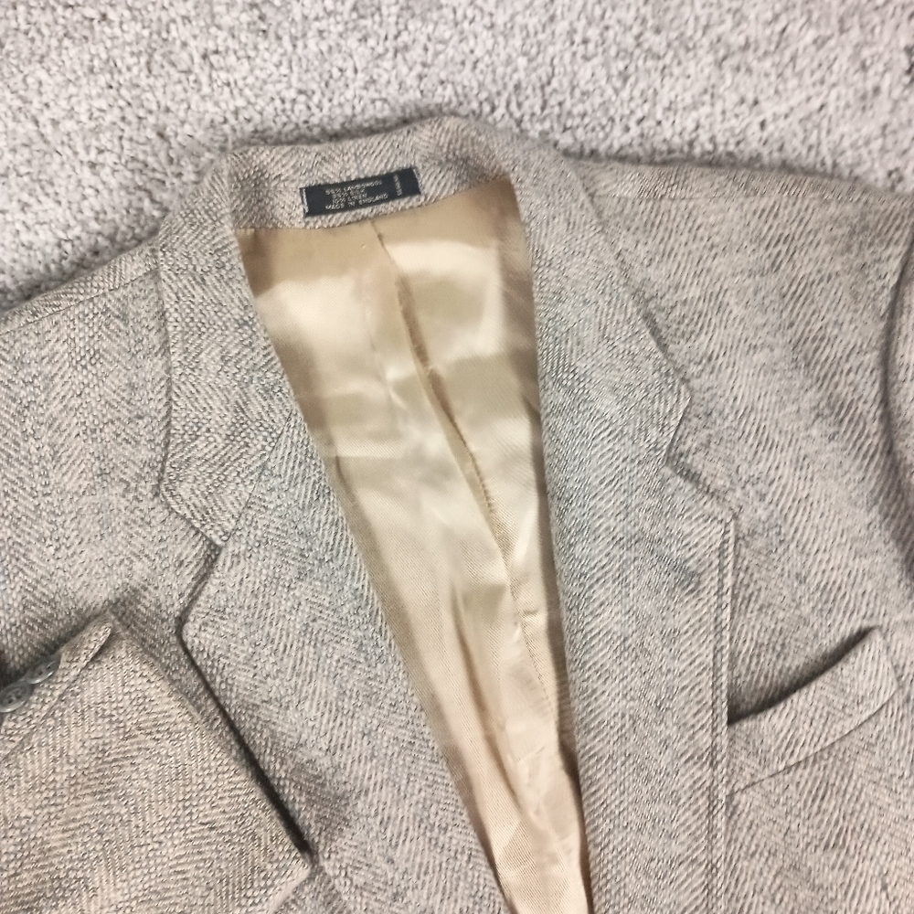 Vintage 80s Vittorio Rex 46R Lambs Wool Linen Silk Tweed Mens Blazer Sportcoat